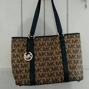 Michael Kors Brown Logo Tote Bag with Black Trim